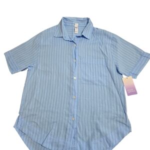 Stars Above Blue Casual Button Down Shirt